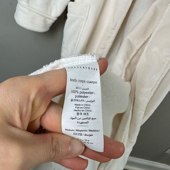 Pottery Barn cream white cape shoulder fleece long floor length robe - Picture 6 of 9